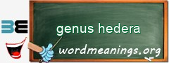 WordMeaning blackboard for genus hedera